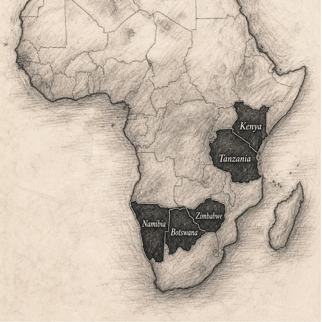 Collage of African wildlife photographs